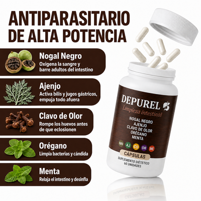 CAPSULAS DEPUREL | Limpieza Intestinal Antiparasitaria Natural