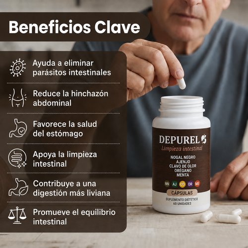 CAPSULAS DEPUREL | Limpieza Intestinal Antiparasitaria Natural